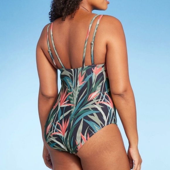 Kona Sol Tropical One Piece Swimsuit Double Shoulder Strap Medium(8-10) - Picture 2 of 9